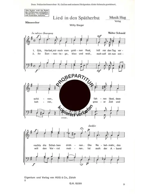 Lied in den Spätherbst